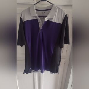 Adidas Puremotion Men's Polo Golf Shirt Size Large, Gray, Black and Purple